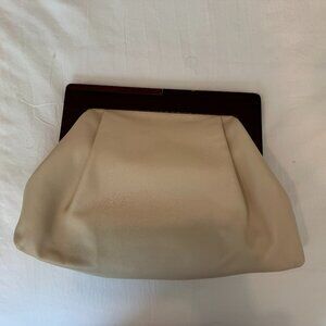 Banana Republic Large Ivory Leather Clutch